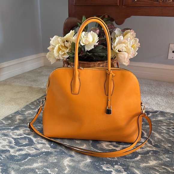 H & M Crosshatch Vegan Leather Handle Bag with Straps - Picture 4 of 10